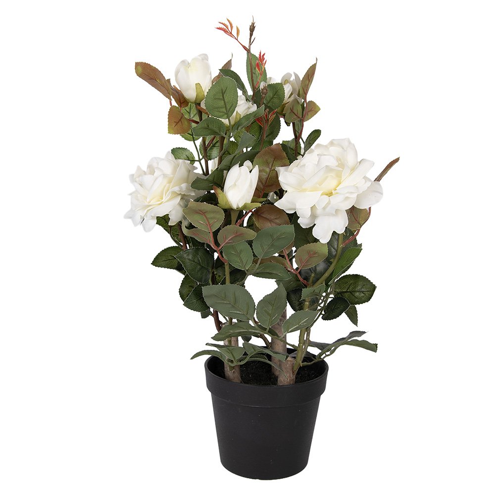 Kunstplant Roos 20x20x55 cm Wit Kunststof