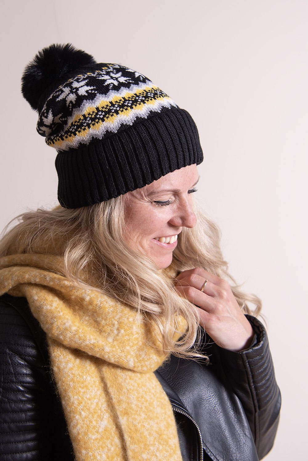 Wintersjaal Dames 50x180 cm Geel Synthetisch Wintershawl
