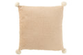 J-Line kussen Zacht Pompoms - polyester - beige