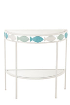 J-Line console Vijs - metaal - lichtblauw/wit