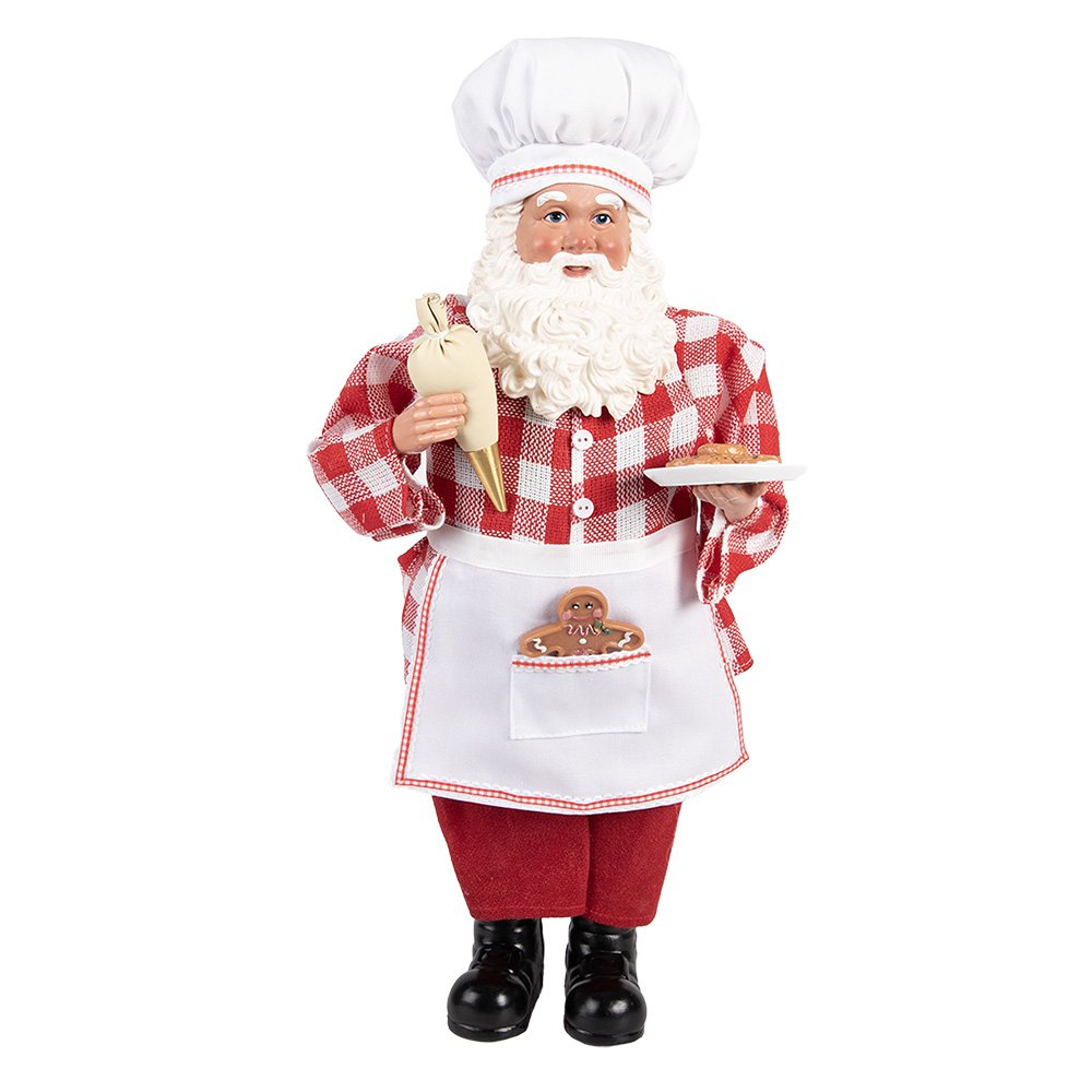 Kerstdecoratie Beld Kerstman 22x19x45 cm Rood Textiel