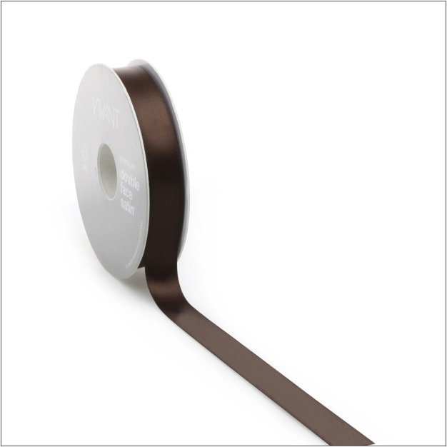 Satijn lint - chocolade - 10 mm x 25 meter
