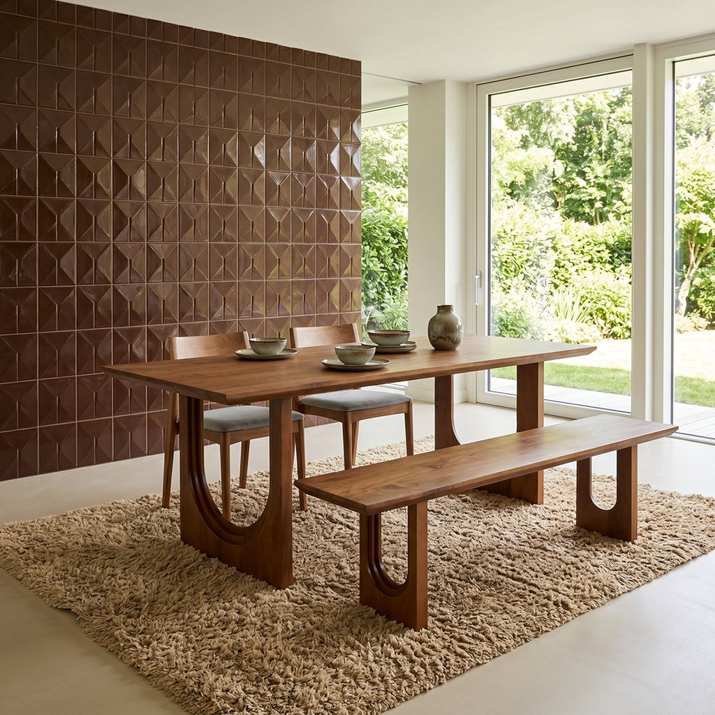 Bullnose Chamfered mangohouten eettafel Arch