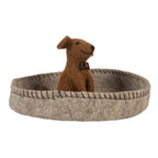 Decoratie schaal Ø 19x10 cm Grijs Vilt Hond