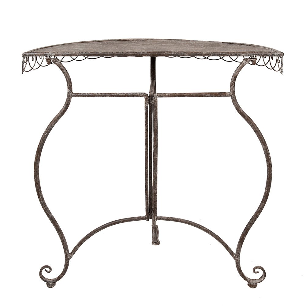 Plantentafel Set van 2 76x38x75 / 64x32x65 cm Bruin Metaal