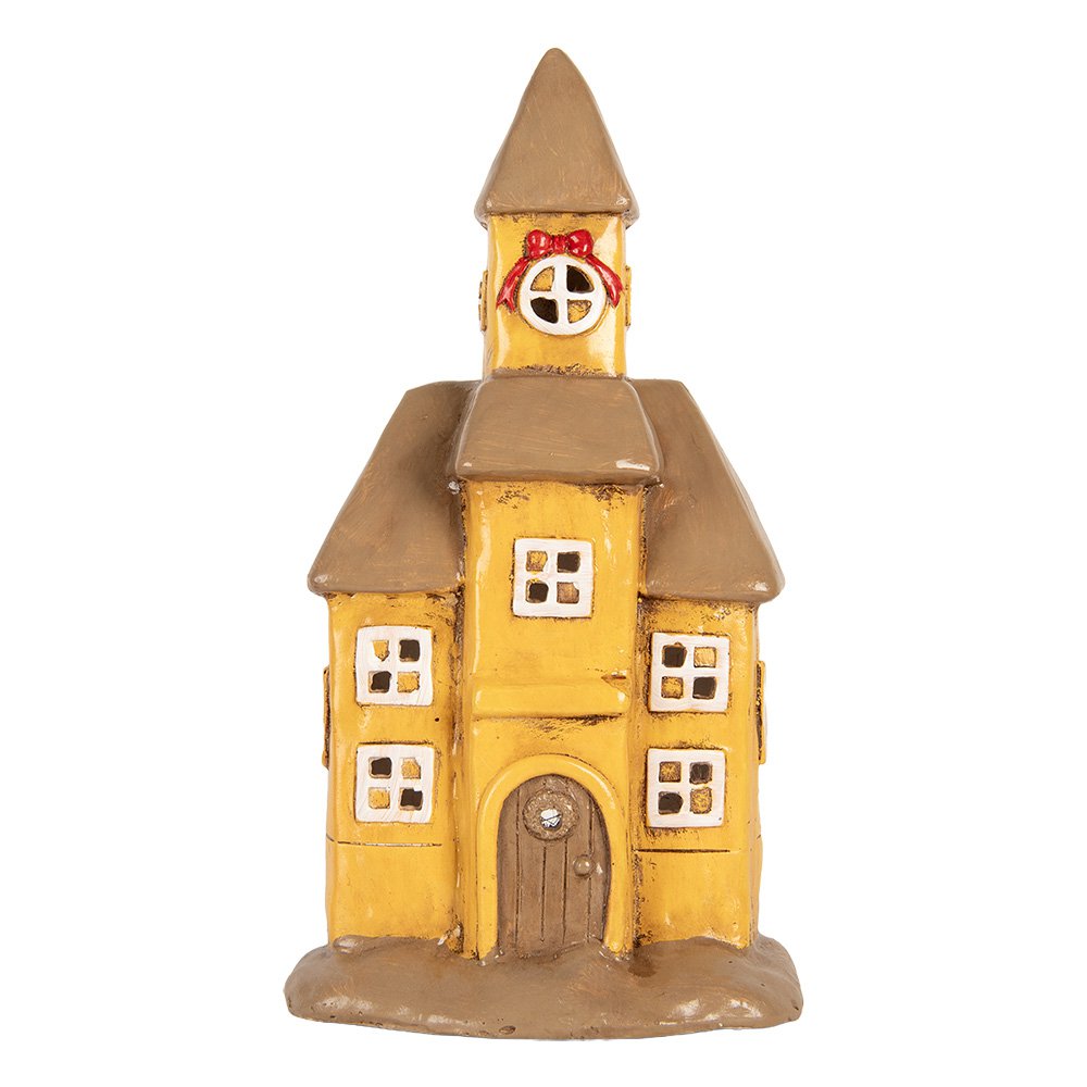 Waxinelichthouder Huis 23x17x43 cm Geel Keramiek