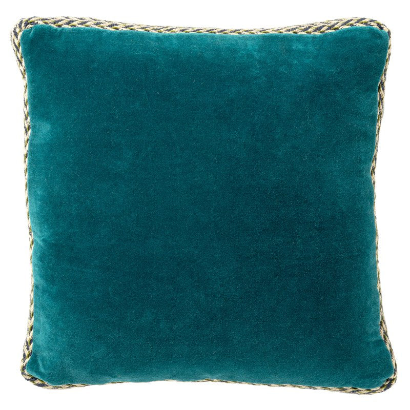 Dutch Decor Manoe - Kussen 45x45 cm - Jute rand - Deep Lake - Blauw