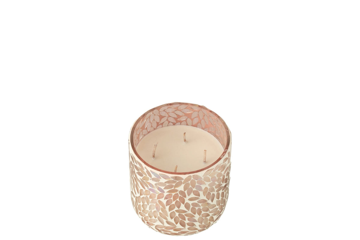 J-Line geurkaars Tender Rose - glas - roze - medium - 70U