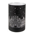 Waxinelichthouder met LED Ø 9x16 cm Zwart Glas