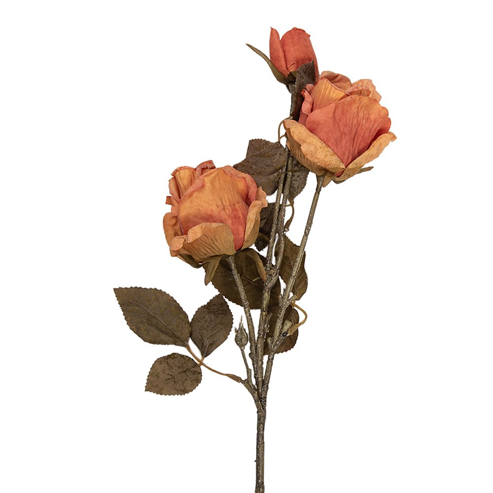 Kunstbloem Roos 70 cm Oranje Kunststof