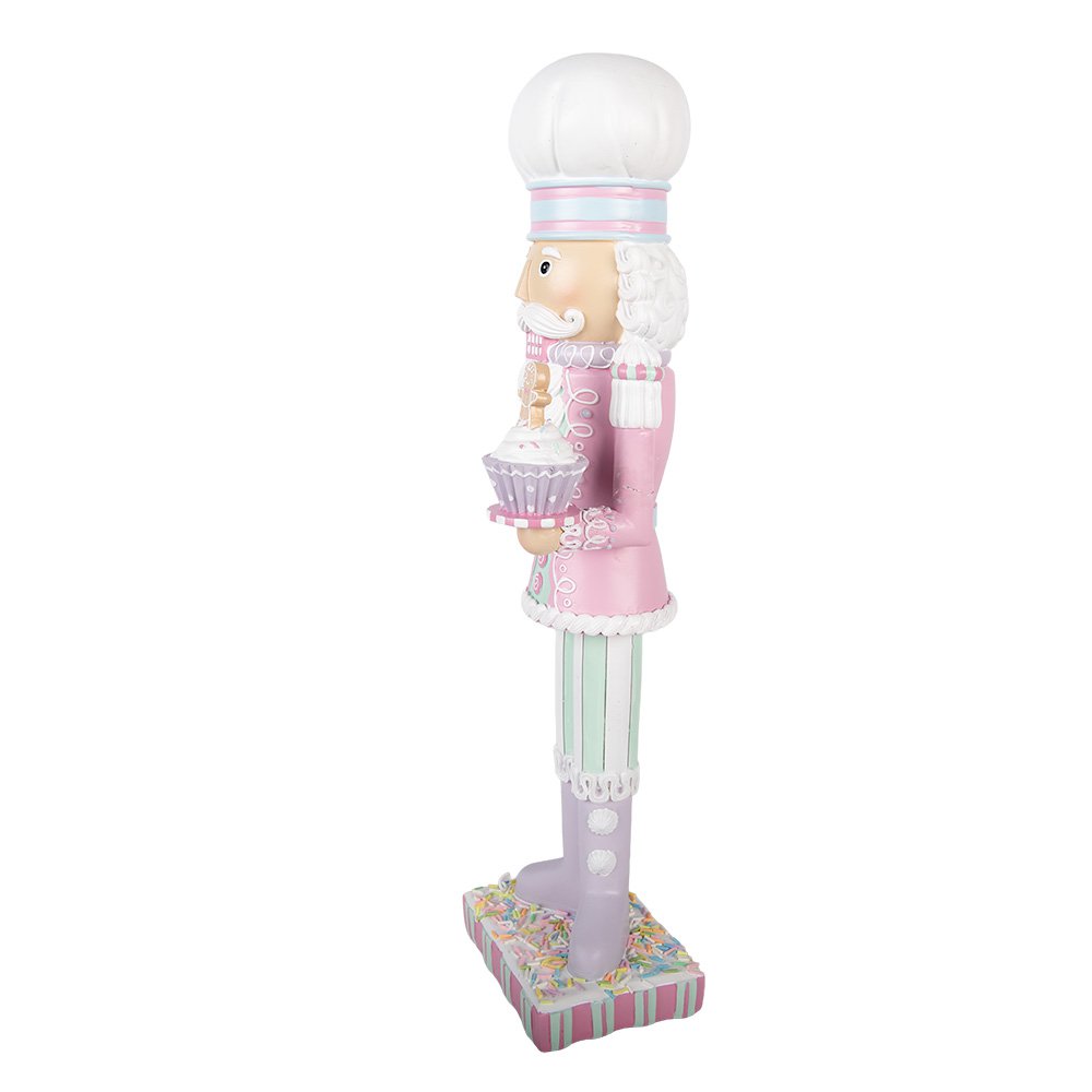 Kerstdecoratie Beeld Notenkraker 13x11x47 cm Roze Kunststof