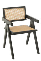 J-Line Stoel Rooster Essenhout/Rattan Zwart