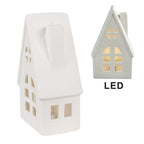 Decoratie Huis met LED 9x6x15 cm Beige Porselein