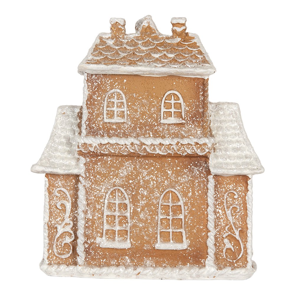 Gingerbread house met LED 18x9x20 cm Bruin Kunststof