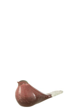 J-Line figuur Vogel - glas - roze/bruin - large