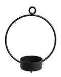 Metalen wandtheelichthouder 10cm zwart