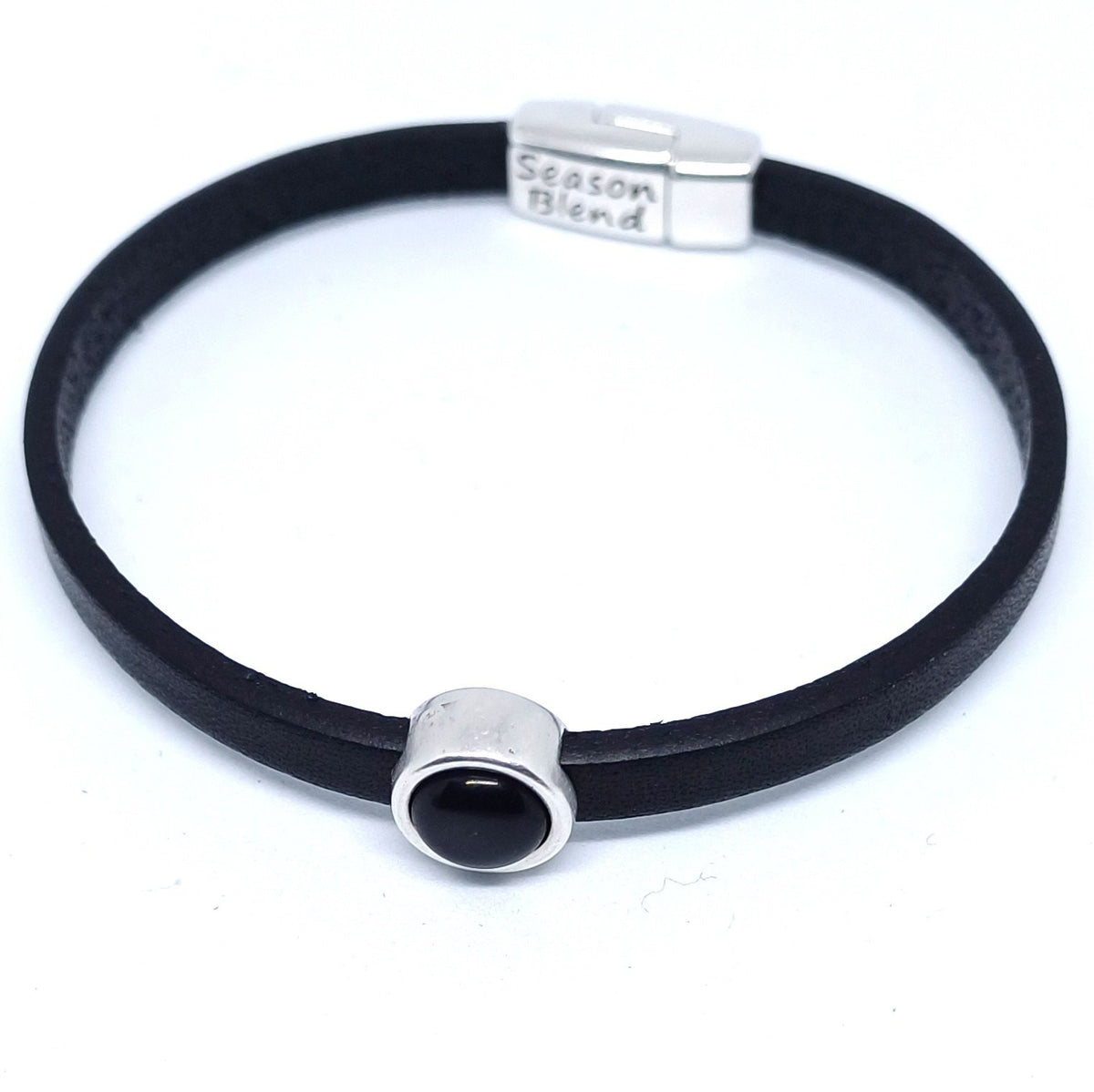 Timeless leren armband antiek verzilverd zwarttinten
