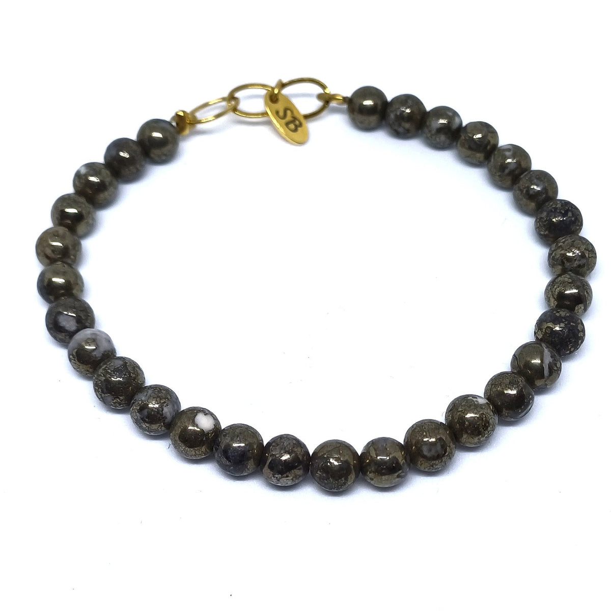 Edelsteen 6mm stretch armband