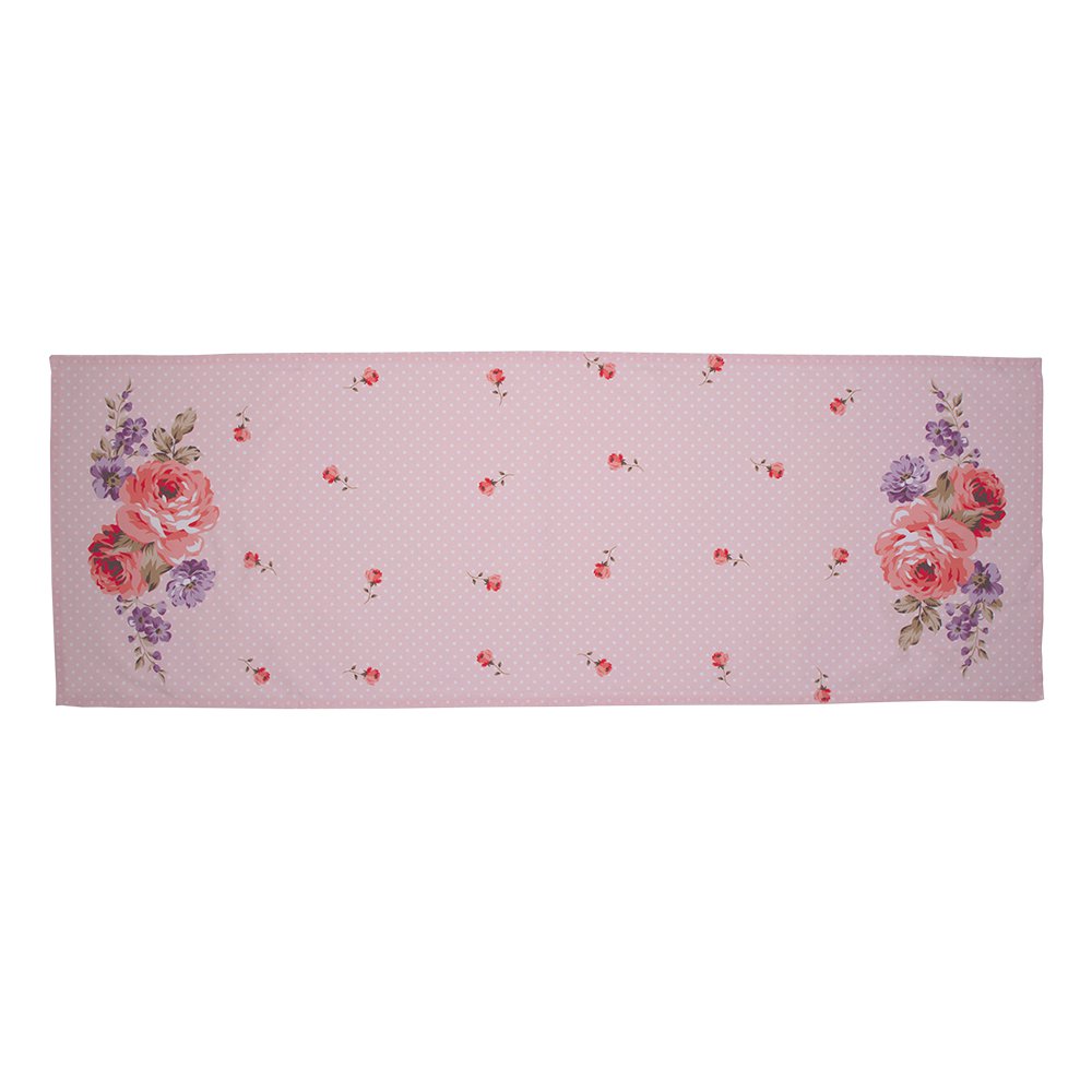 Tafelloper 50x140 cm Roze Paars Katoen Rozen Tafelkleed