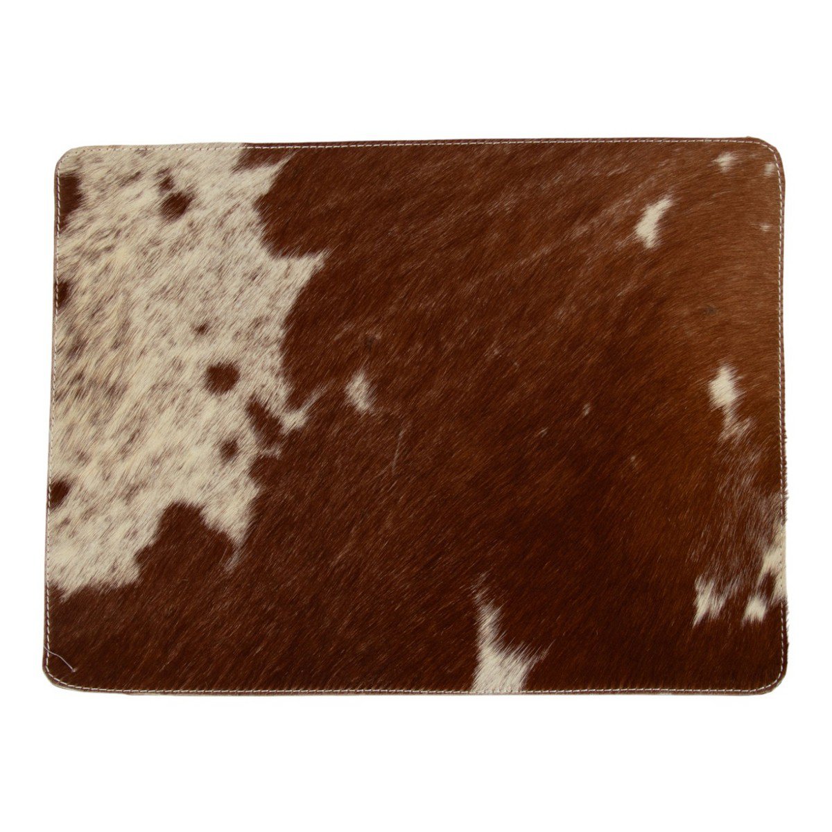 Placemat koehuid rechthoek bruin/wit 30x40cm