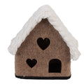 Decoratie Beeld Huis 13x10x13 cm Bruin Textiel