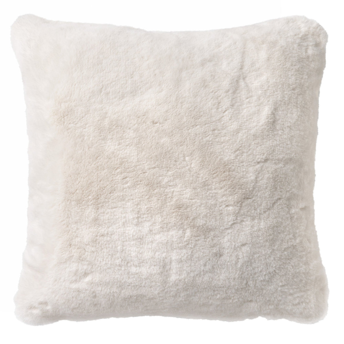 Dutch Decor Zaya - Kussen 60x60 cm - Imitatiebont look - Extra groot - Sneeuwwitje - Wit
