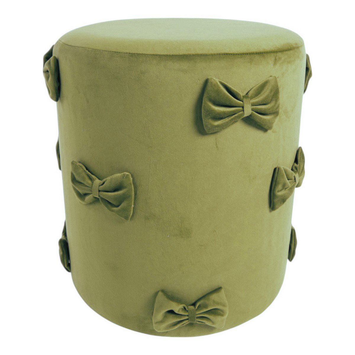 Strik Poef fluweel appelgroen 35x35x40cm