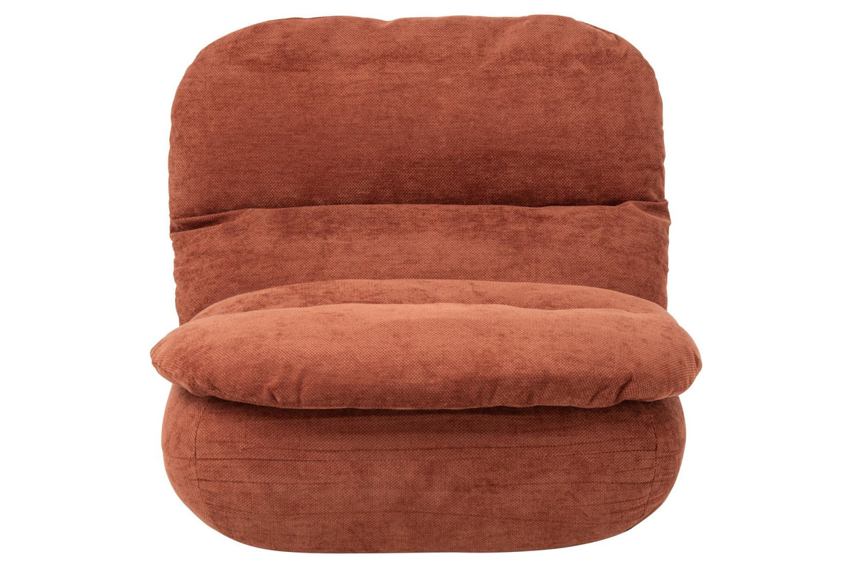 J-Line Gecomprimeerde chaise longue - schuim - roest