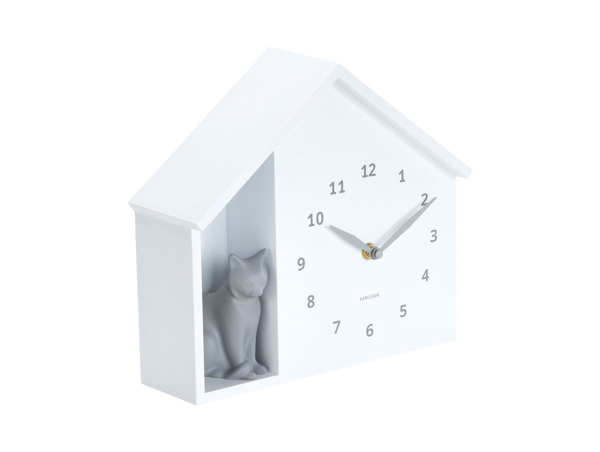 Wandklok Zittend Kat