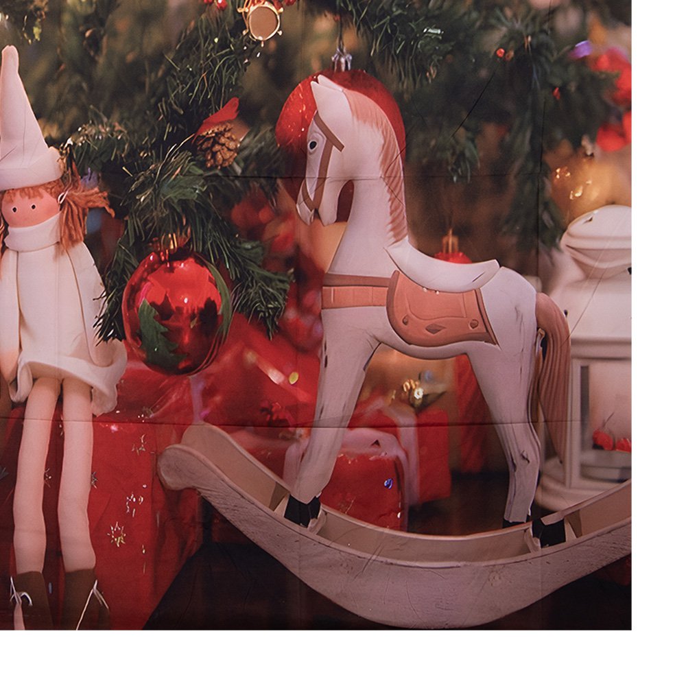 Kerst Achtergronddoek 180x210 cm Rood Textiel Kerstboom