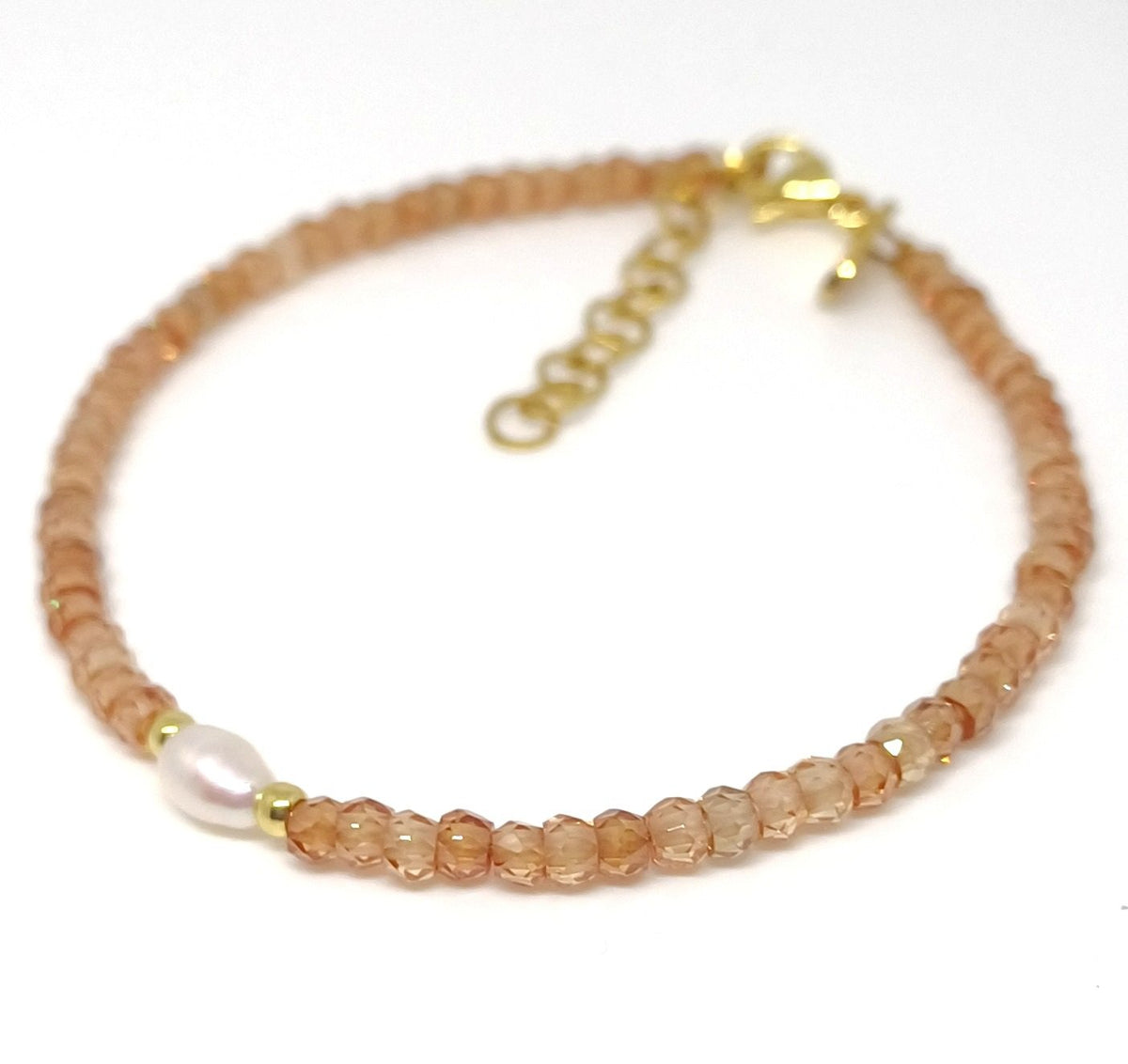 Zirkonia armband met zoetwaterparel