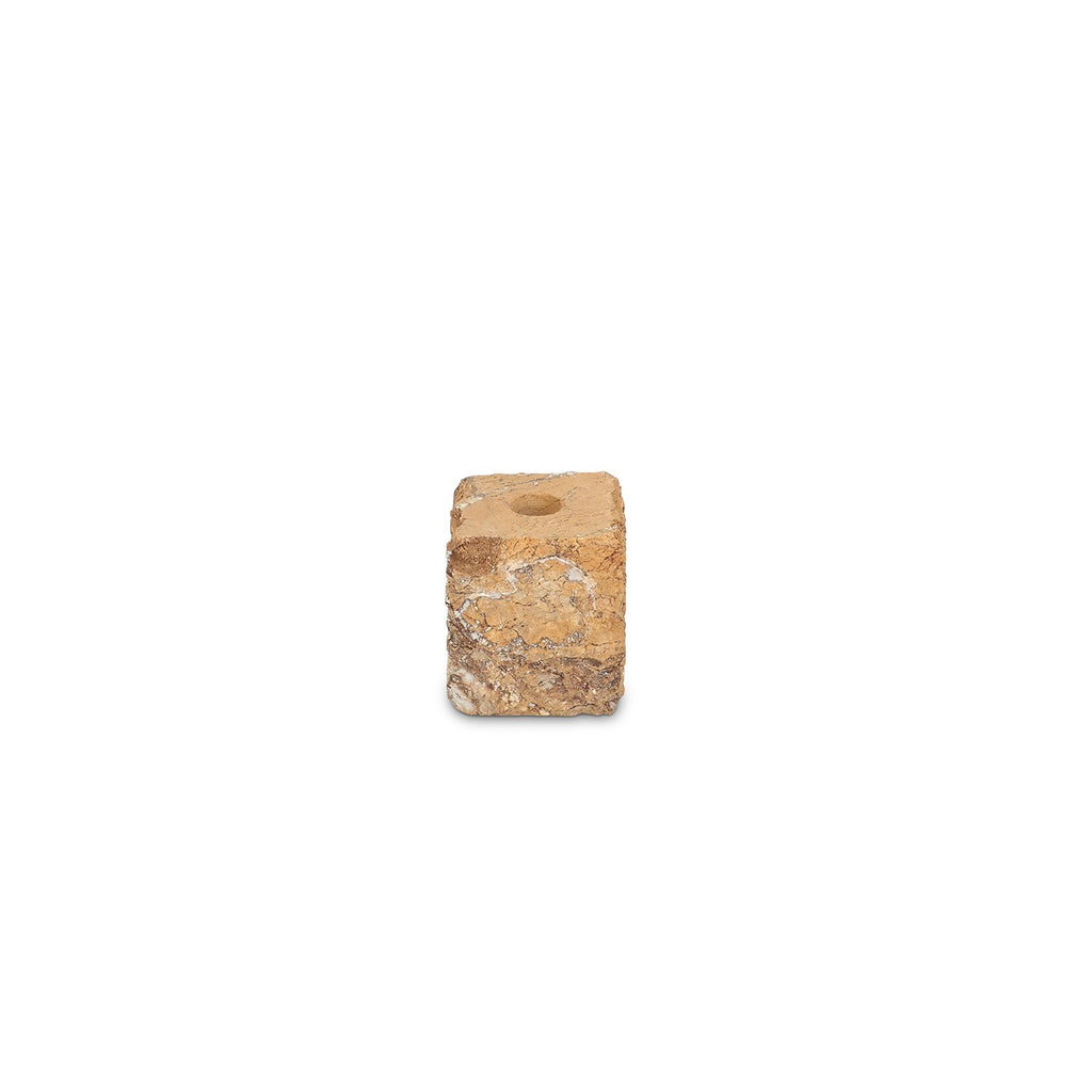 Kaarshouder 8x8xH8cm marmer bruin Opus