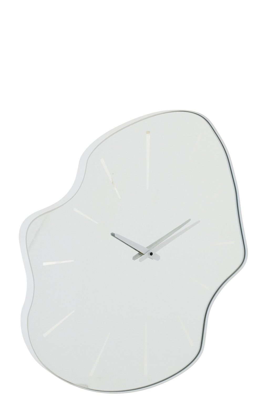 J-Line klok Onregelmatig - glas - wit