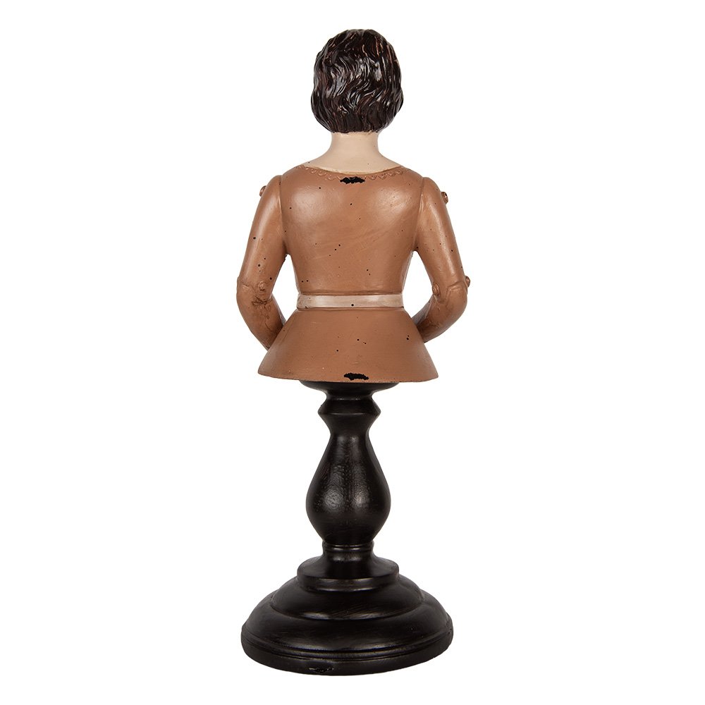 Decoratie Beeld Vrouw 16x15x40 cm Beige Kunststof