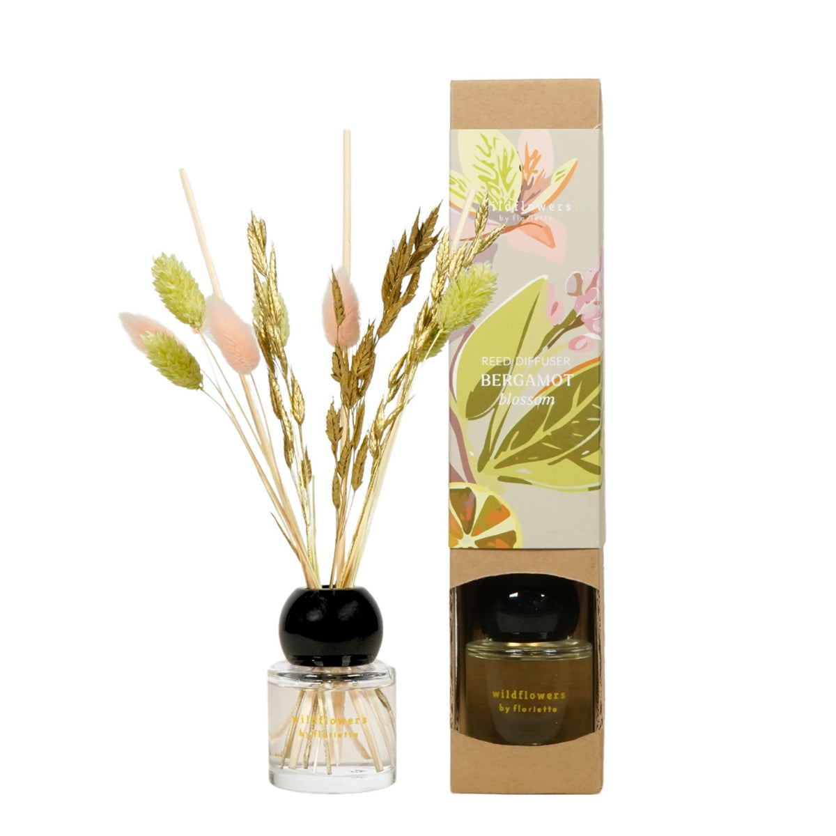 Rietverspreider met gedroogde bloemen 50ML - Bergamotbloesem