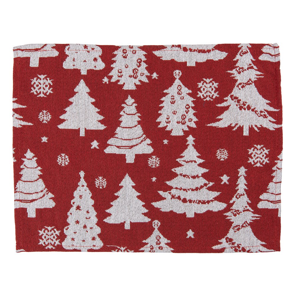 Placemats Set van 6 33x45 cm Rood Polyester