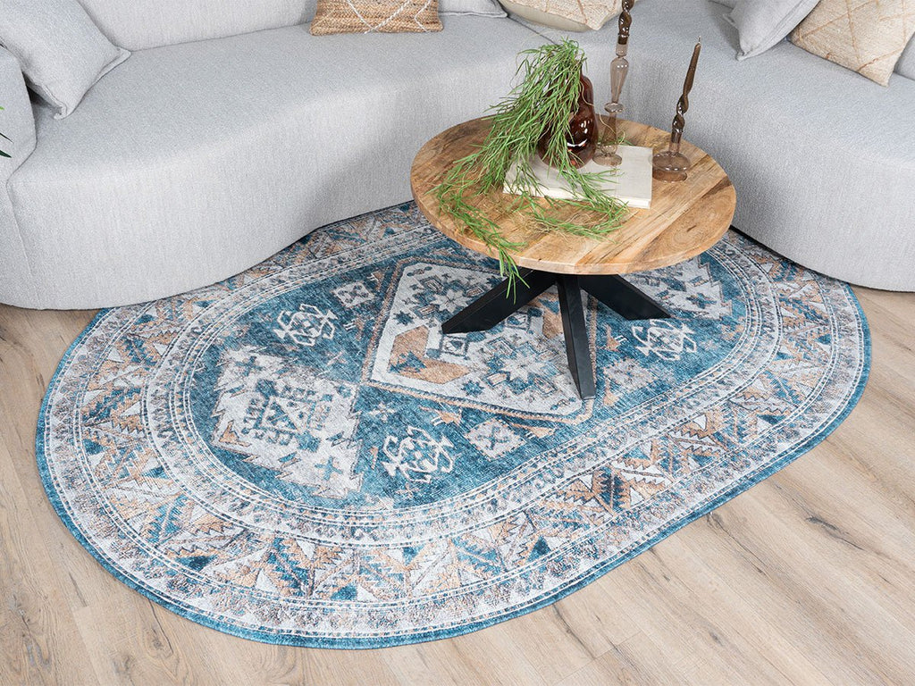Vloerkleed Laria Blue 4 - Ovaal 160 x 230 cm