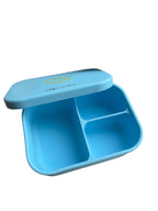 Siliconen broodtrommel – Smiley - Blauw