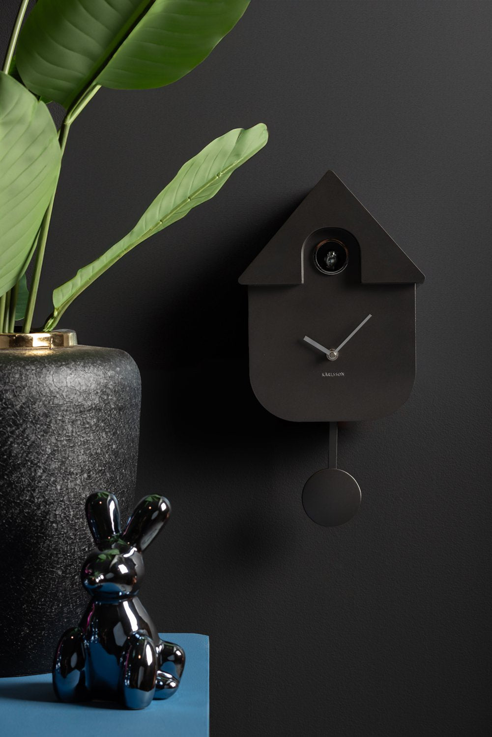 Wandklok Modern Koekoek Metallic