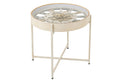 J-Line Salontafel met klok - ijzer - wit/goud