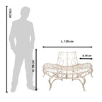 TuinBank 139x49x78 cm Wit Ijzer Bank Buiten