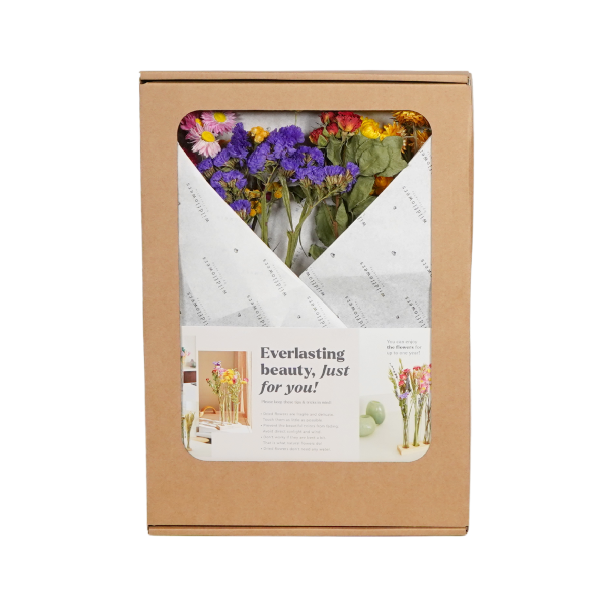Geschenkdoos - Gedroogde Bloemen in Brievenbus - Met Vazen - Multi