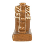 Kandelaar Huis 21x4x8 cm Bruin Keramiek