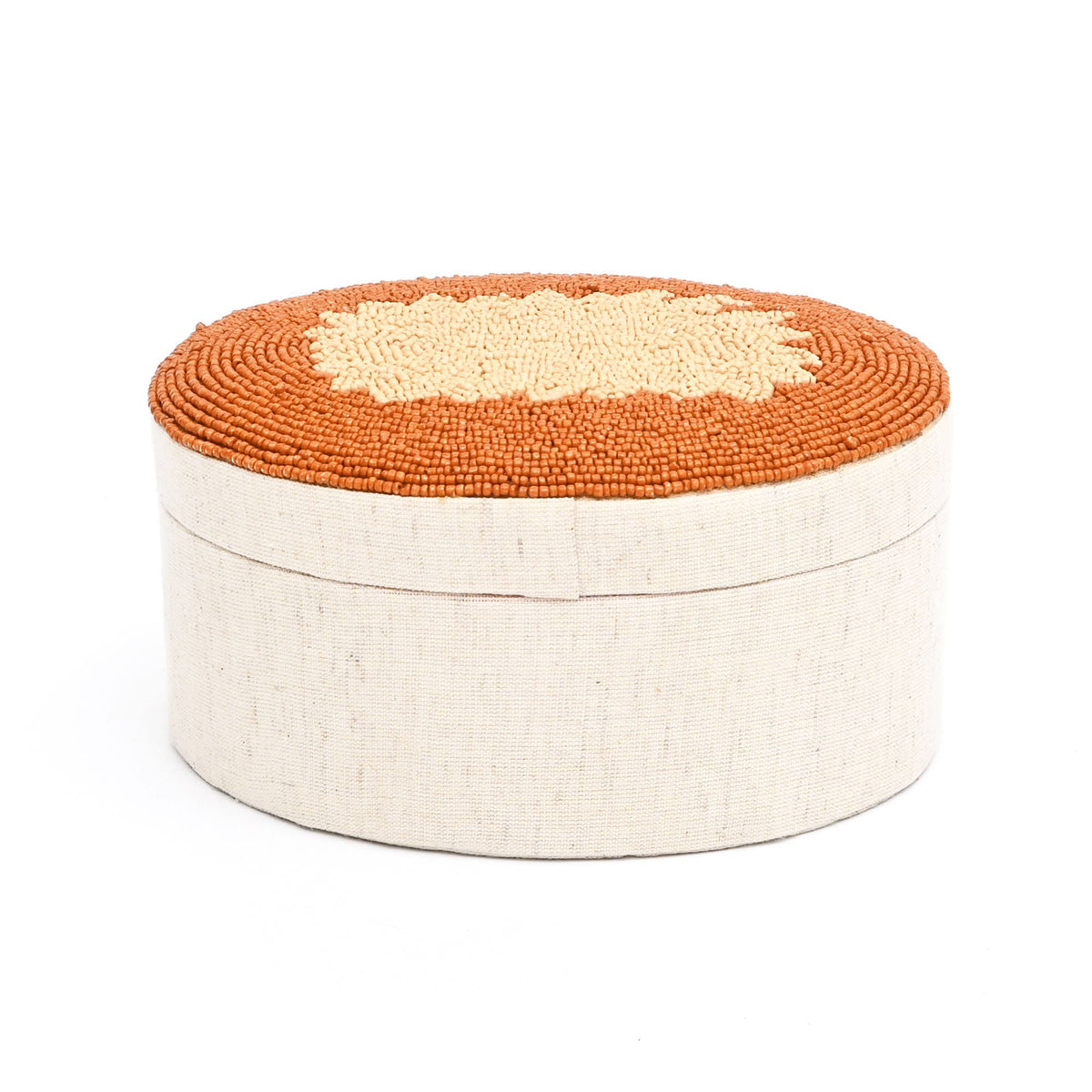 Decoratieve opbergdoos – Amber Elegance Ovale souvenirdoos met kralen – 7×5 inch