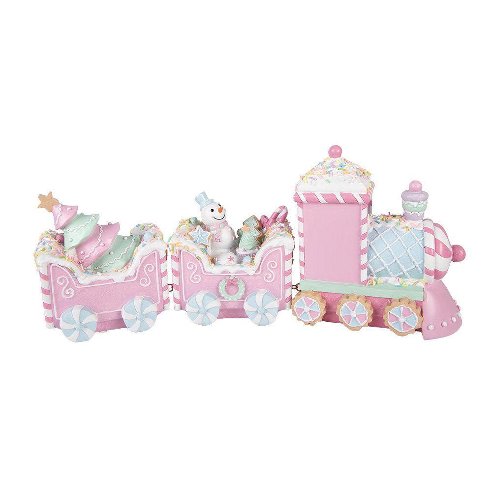 Kerstdecoratie Beeld Trein 45x12x19 cm Roze Kunststof