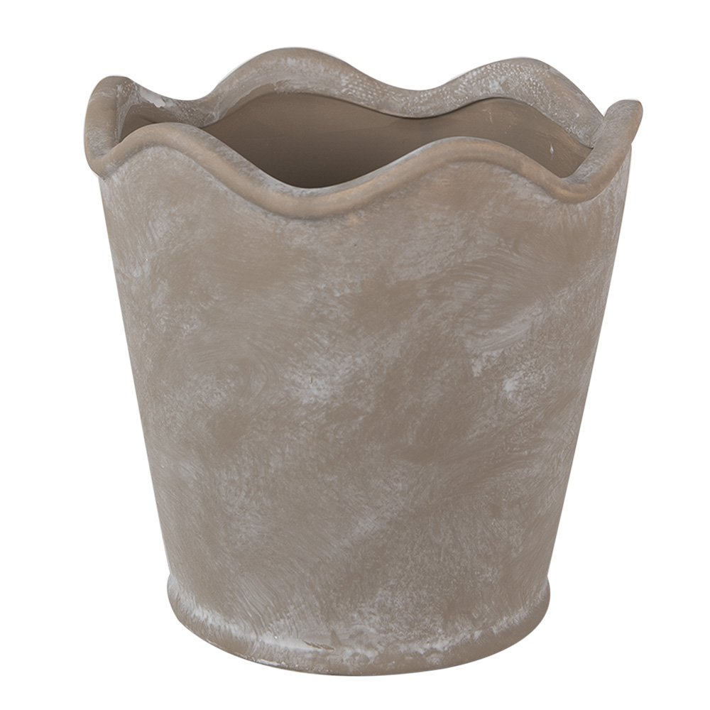 Bloempot Ø 19x18 cm Grijs Keramiek Bloempot Binnen