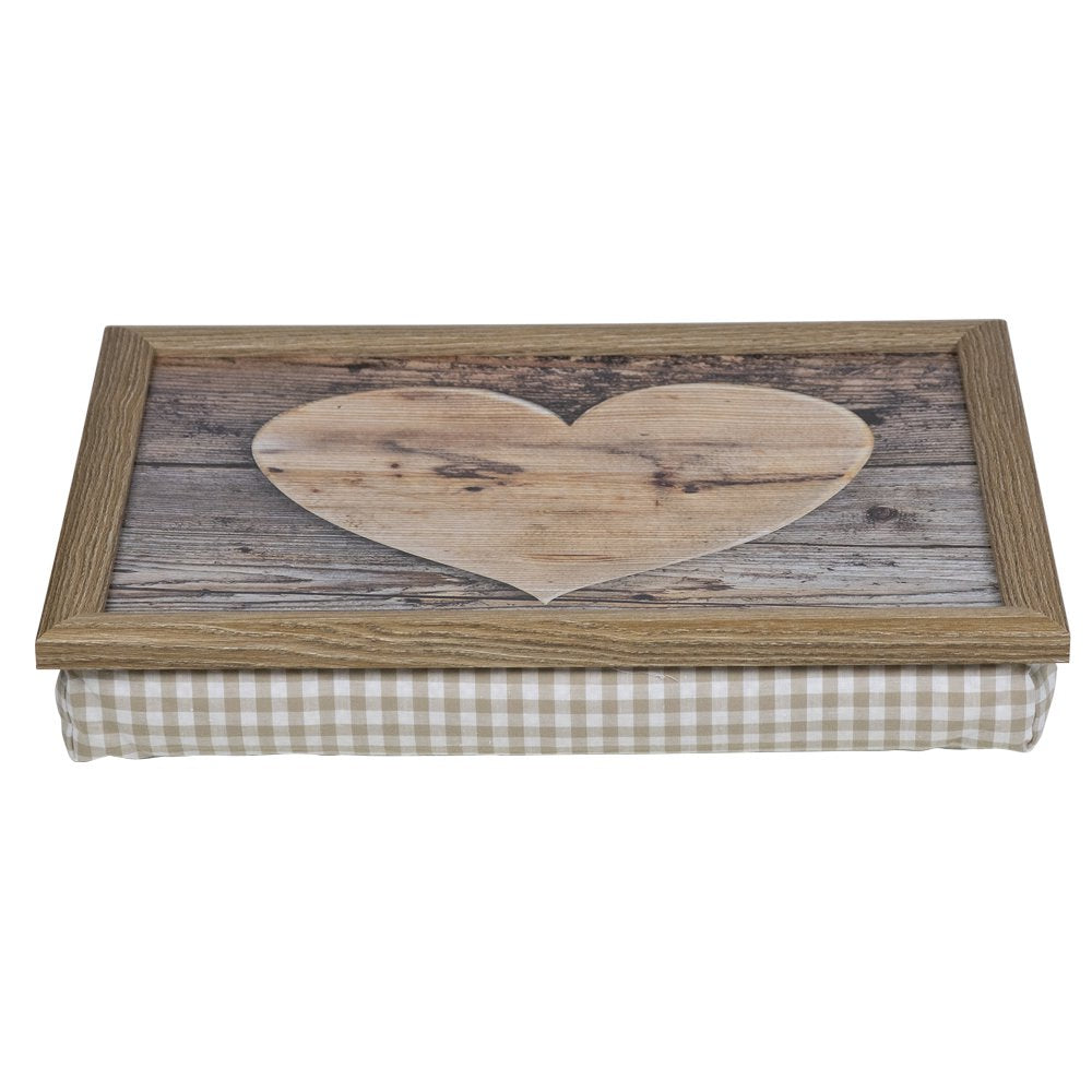 Schootkussen houten hart 43cm