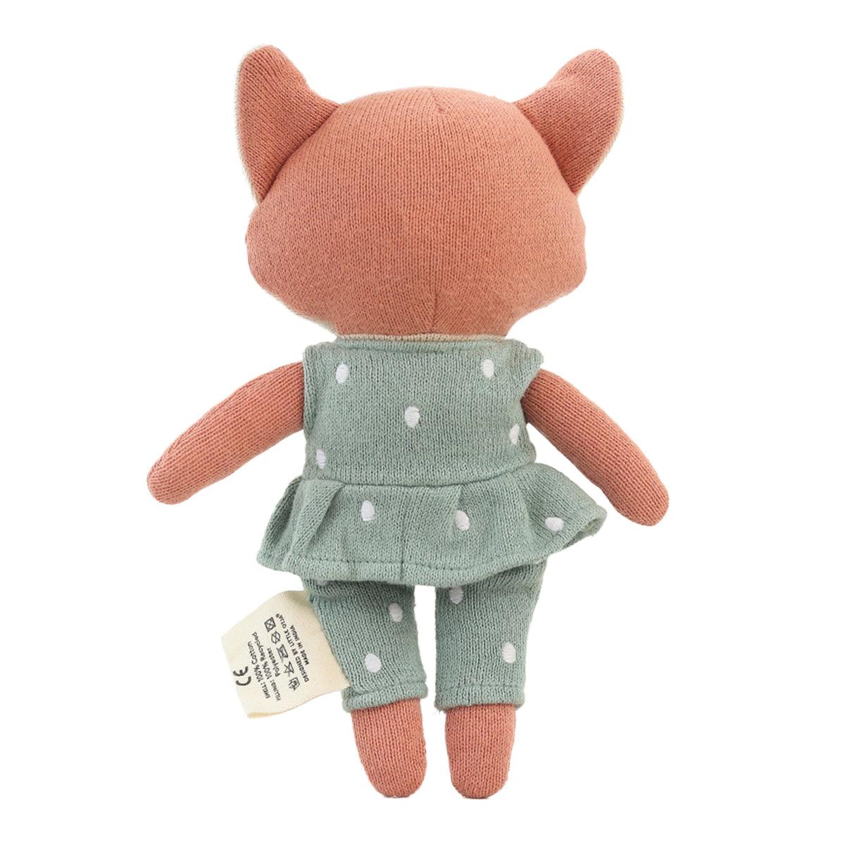 Gebreid speeltje, babycadeau, Vos Nuri - Mint