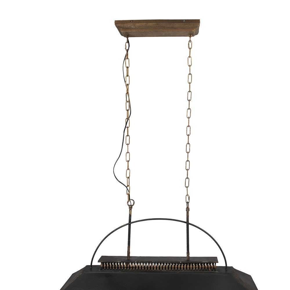Hanglamp 99x30x70 cm Zwart Bruin ijzer Hanglamp Eettafel