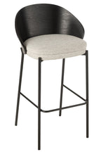 J-Line barstoel Lone - multiplex/metaal - zwart/grijs